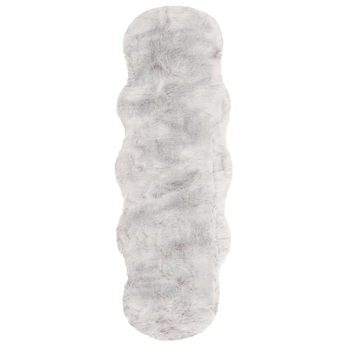 LUXUS SUPER SOFT FELLTEPPICH ASPEN MELIERT SHAPE XL - Hellgrau, Textil (55/160cm) - Pergamon