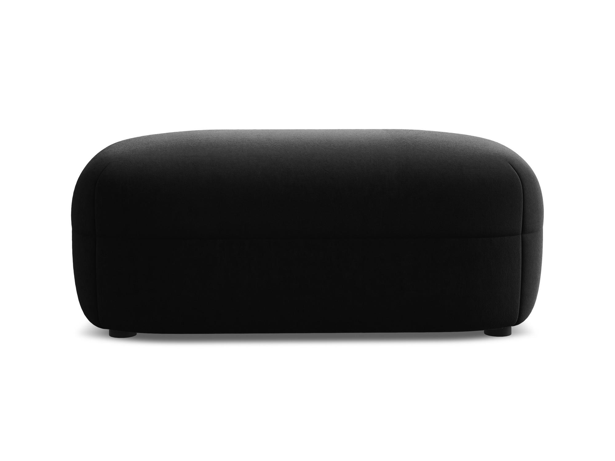 POUF Samt Stoff Schwarz - Schwarz, Kunststoff/Textil (92/40/48cm) - Makamii