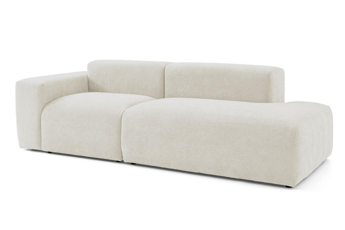 3-SITZER modulares Sofa HEAVEN SET 1 Rechts, Breite 255 cm Webstoff Weiß - Schwarz/Weiß, Holz/Kunststoff (102/71/255cm) - Muffo