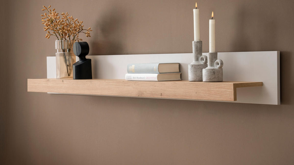 WANDBOARD Kaschmir, Artian Eiche, Wandregal 159 cm - Kaschmir/Eiche Artisan, Holzwerkstoff/Metall (159/20/18cm) - Furn.Design