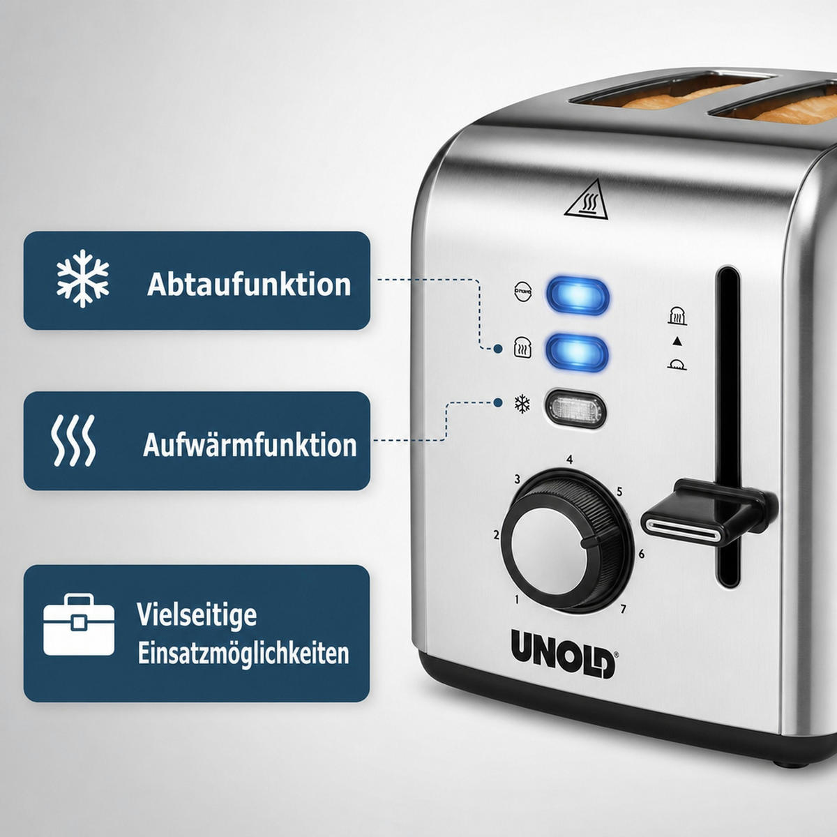 TOASTER Retro - Silberfarben, Metall (35.5/52.8/41.5cm) - Westfalia
