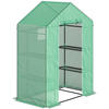 GEWÄCHSHAUS, 143L x 74B x 190H cm - Grün, Kunststoff/Metall (74/190/143cm) - Outsunny