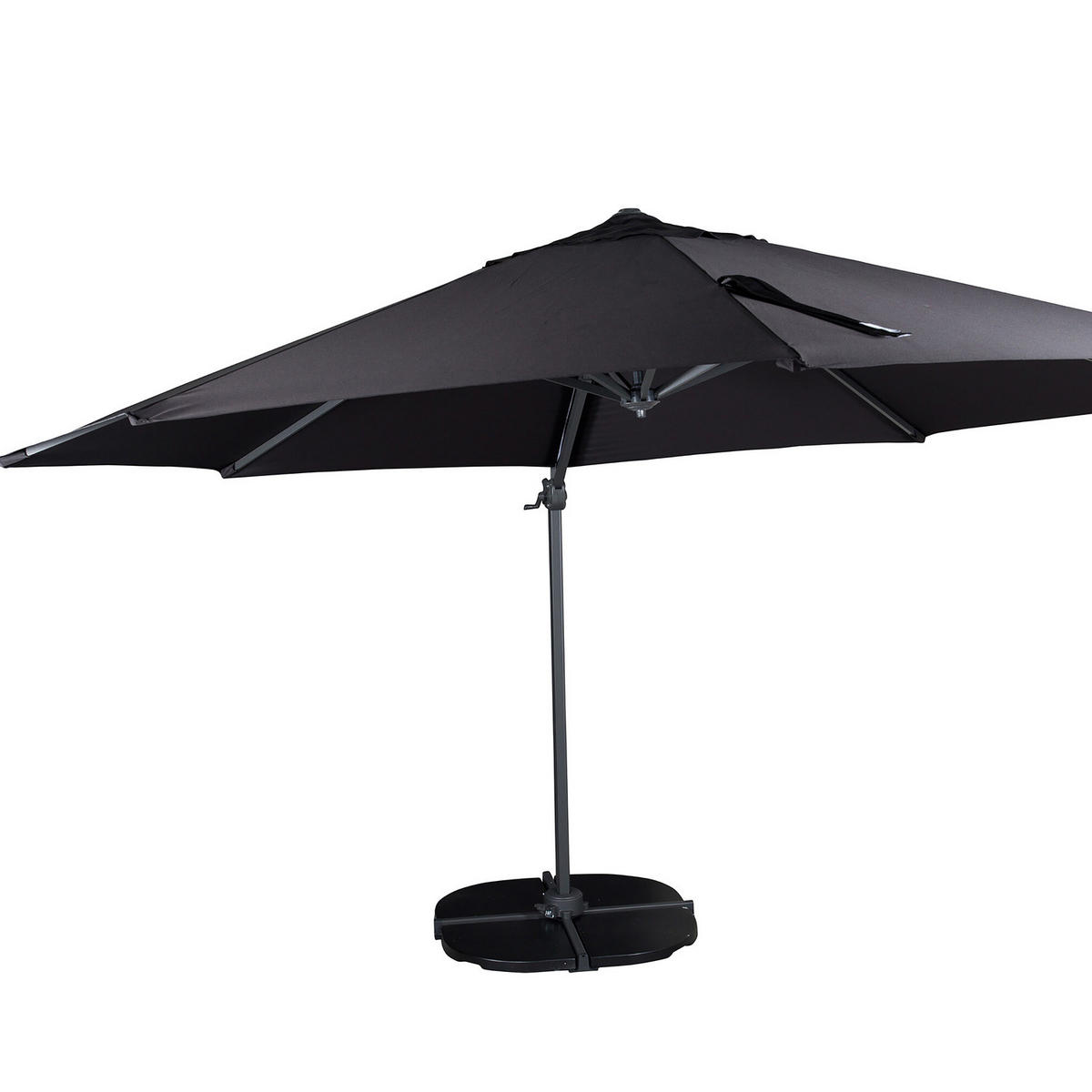 AMPELSCHIRM - Schwarz - Aluminium - 350 x 270 x 350 cm - Schwarz, Metall (350/350cm) - home24