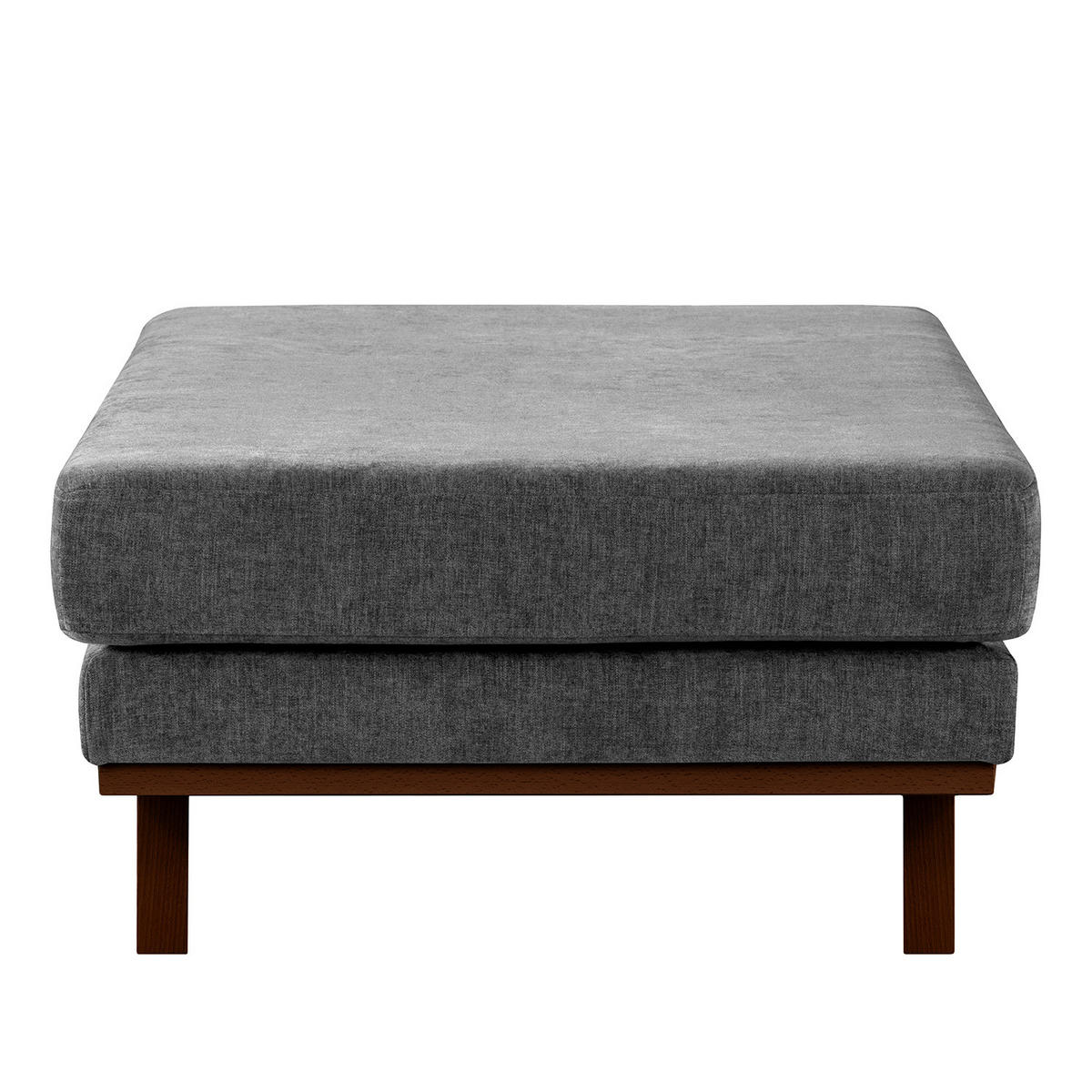 POLSTERHOCKER - Dunkelgrau/Buchefarben, Buchenholz/Textil (85/43/60cm) - home24