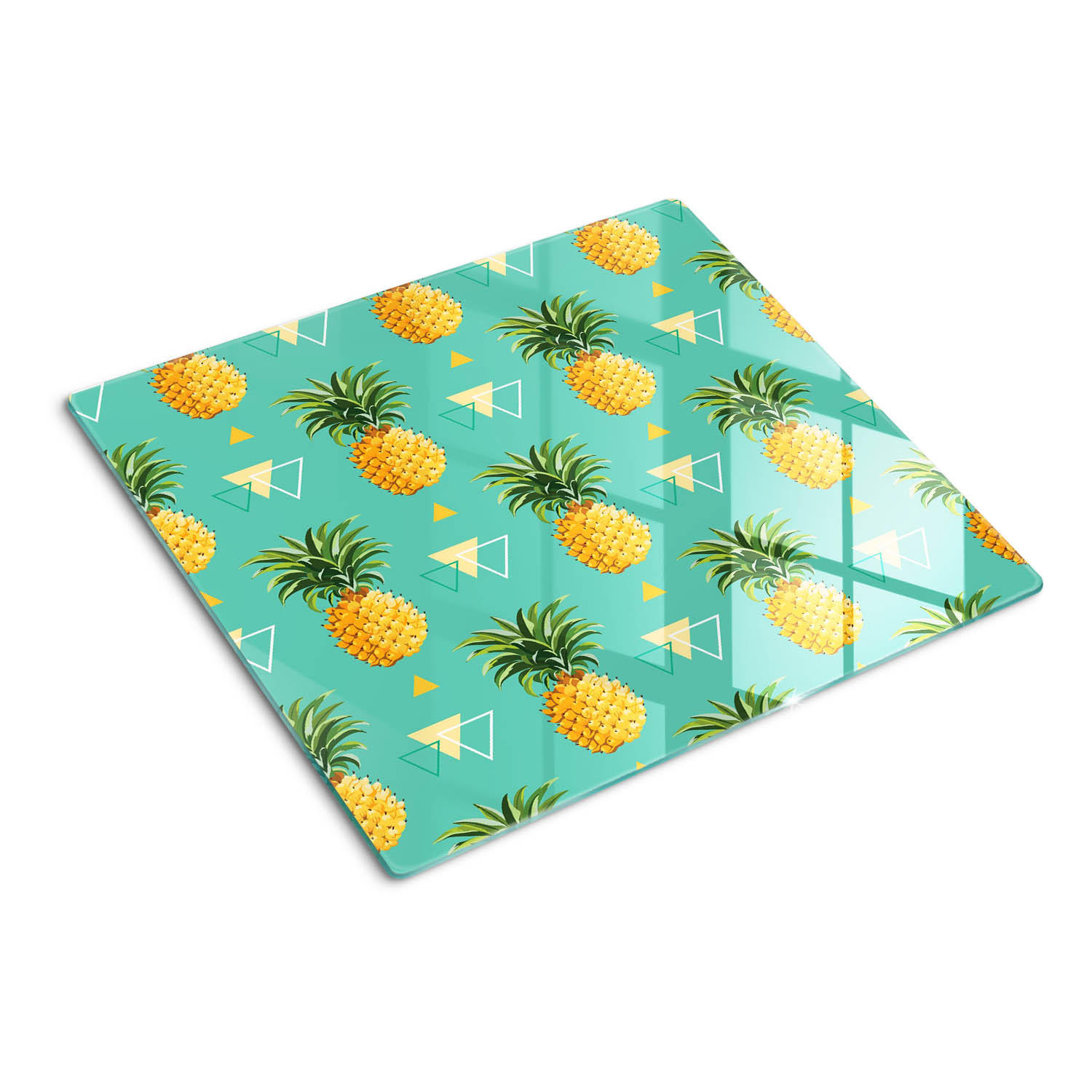 GLASPLATTE 60x52 cm Ananas - Gelb, Glas (60/0.4/52cm) - TULUP