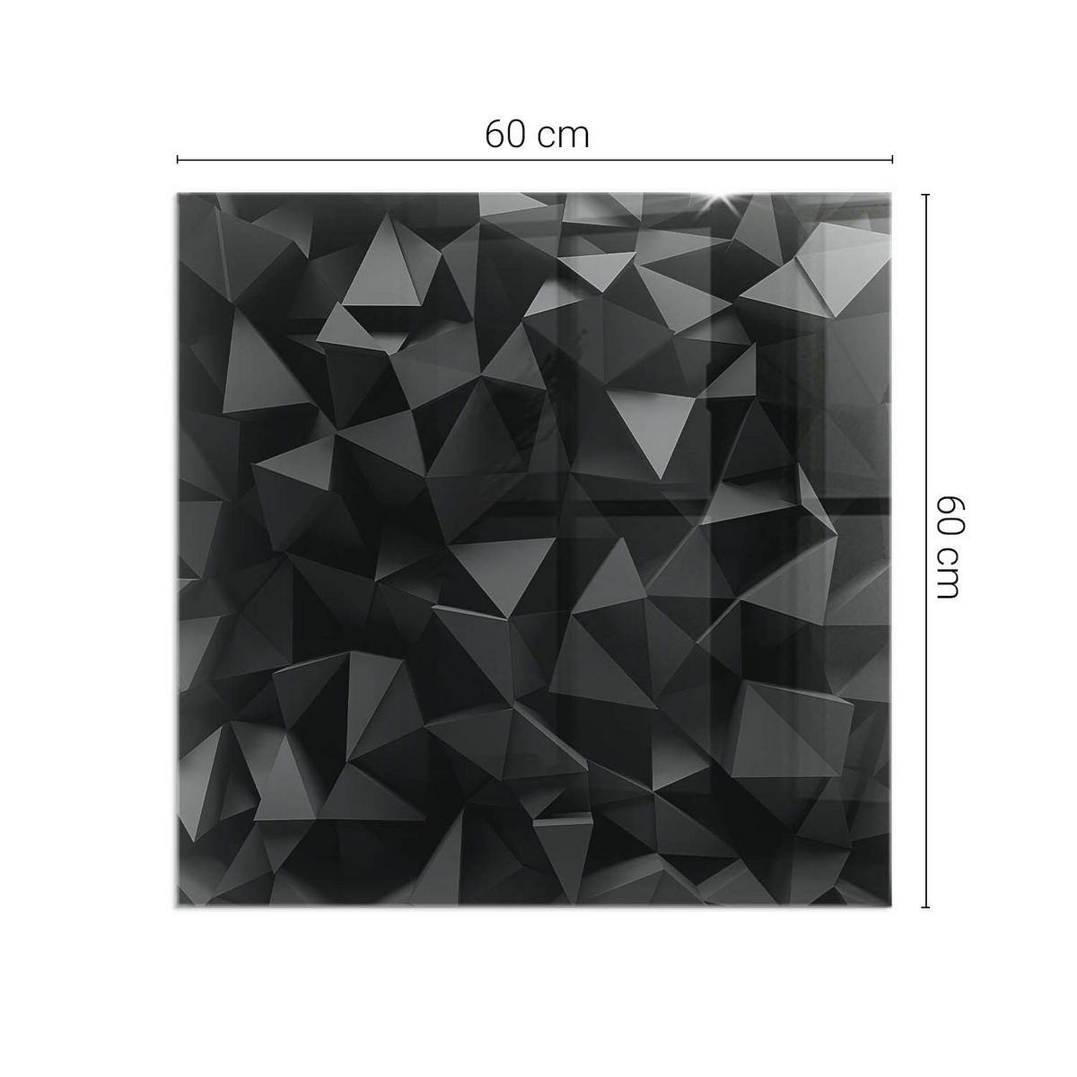 GLASPLATTE für Kamin 60x60 cm Schwarz - Schwarz, Glas (60/60/0.4cm) - ArtPrintCave