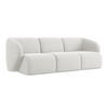 3-SITZER SOFA Bouclé Stoff Weiß - Schwarz/Weiß, Holzwerkstoff/Kunststoff (244/75/94cm) - Makamii