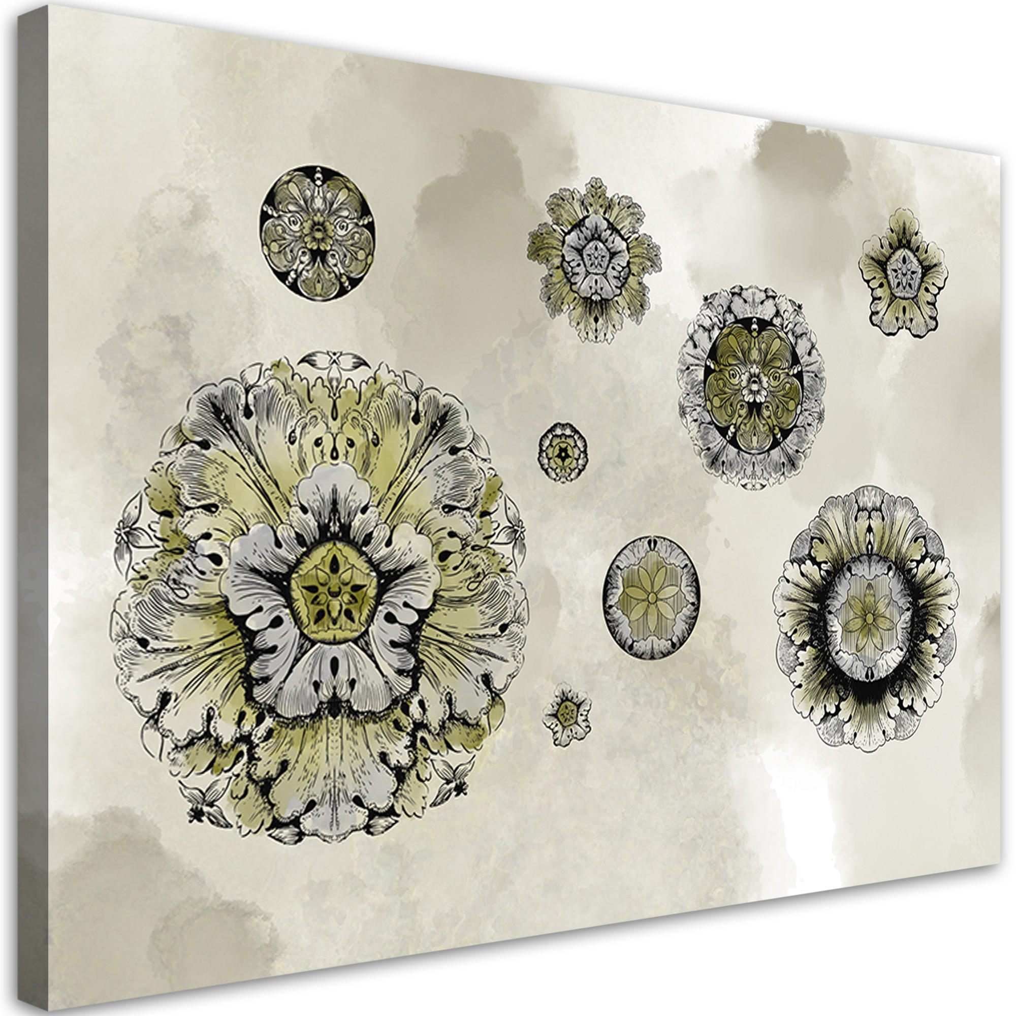 WANDBILD florale geometrische formen - Pink, Textil (60/40cm) - Feeby