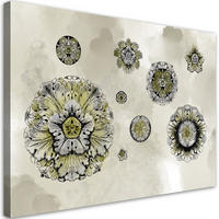 WANDBILD florale geometrische formen - Pink, Textil (60/40cm) - Feeby