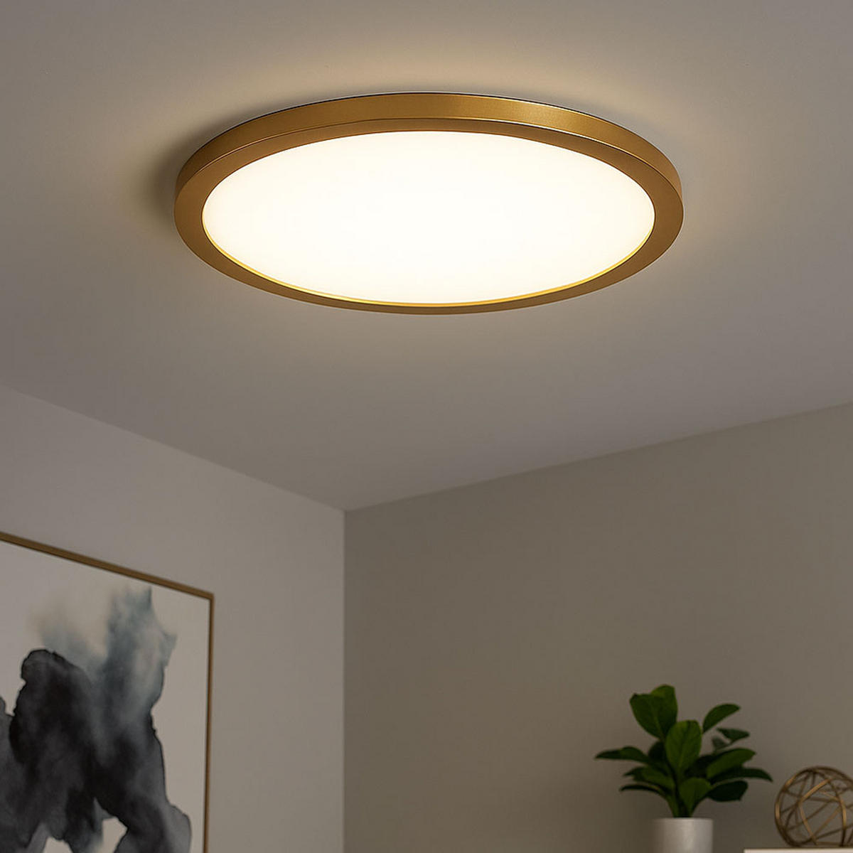 LED DECKENLEUCHTE Opal Weiß - Weiß, Kunststoff (29.4/29.4/2.5cm) - Globo Lighting