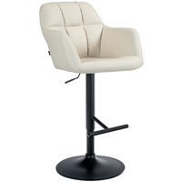 BARHOCKER Natoma Kunstleder 97-118x57x59 cm creme - Creme, Leder (57/97/59cm) - furnicato