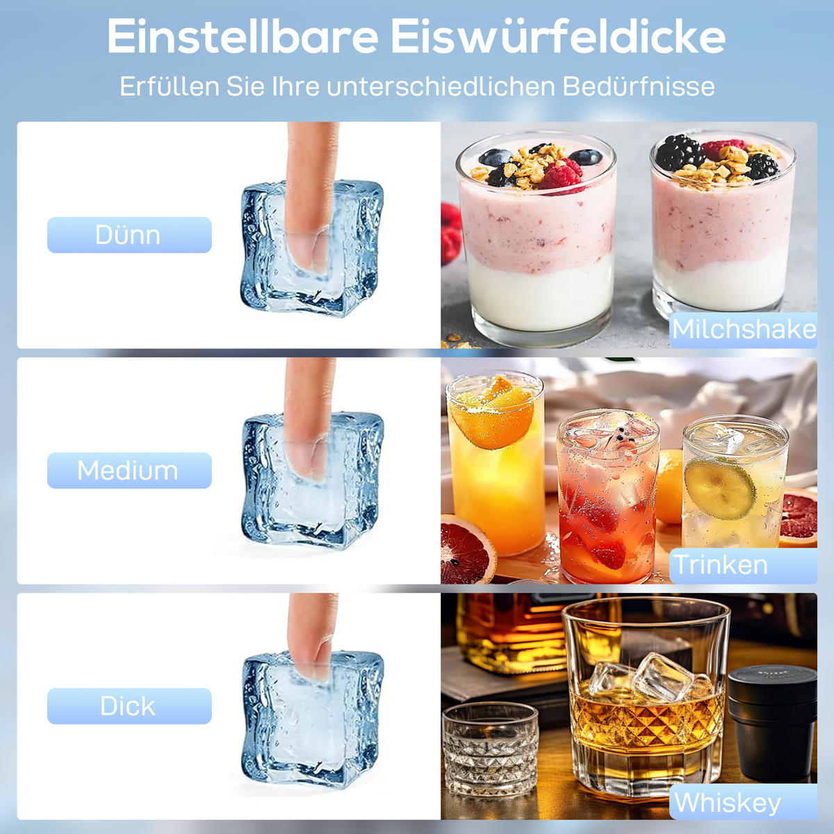 EISWÜRFELMASCHINE aus Edelstahl Silber - Silberfarben, Metall (33.5/71.5/35cm) - HOMCOM
