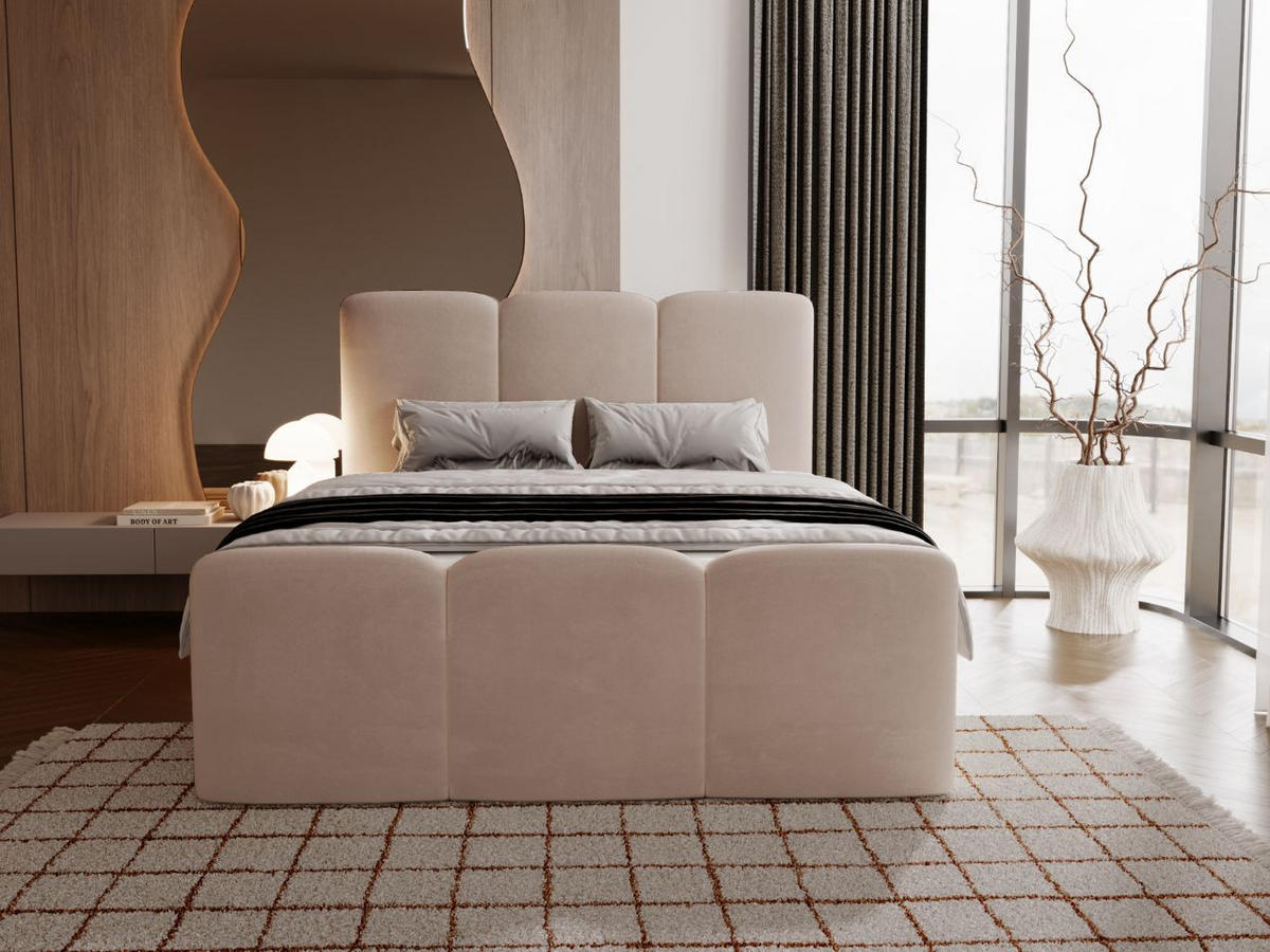 BOXBETT Campi 160x200 Beige - Beige, Holz/Textil (160/200cm) - Graingold