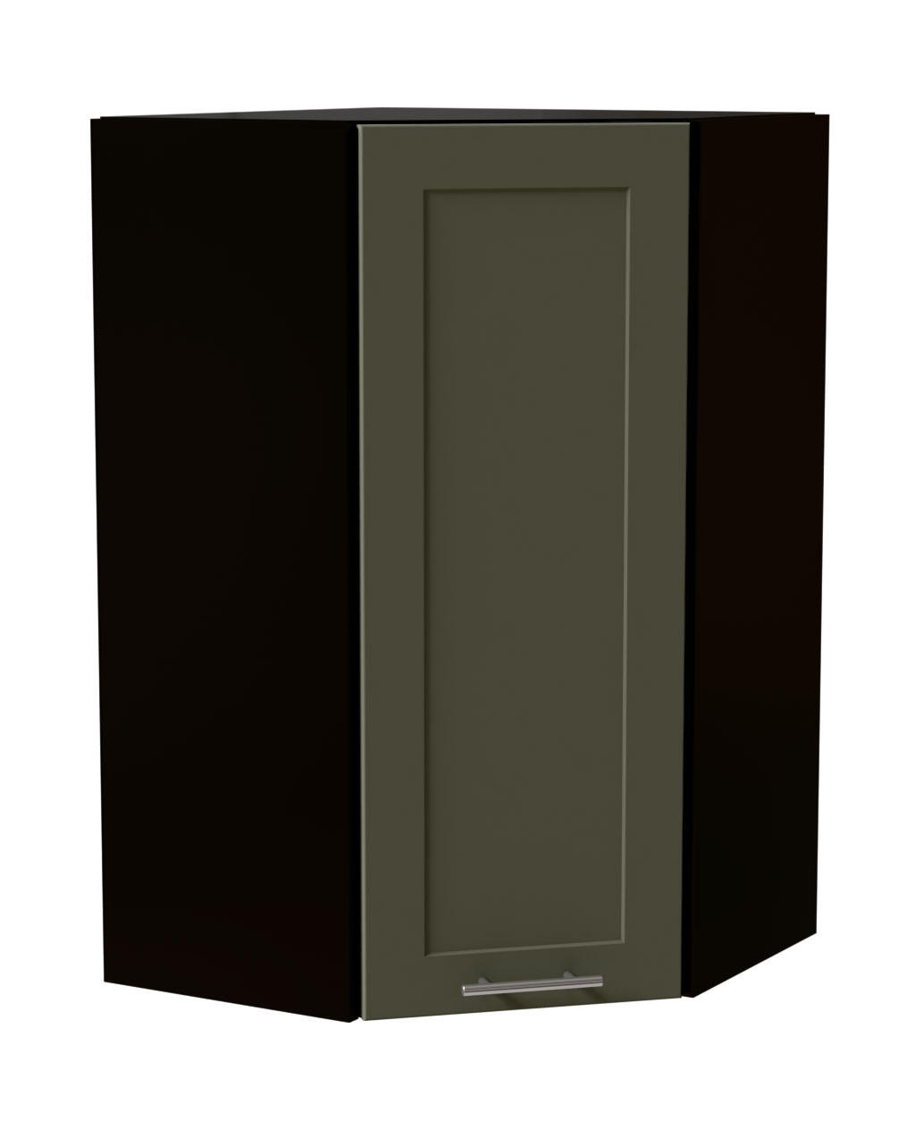 HÄNGESCHRANK Oslo W4/10/60 Schwarz / Reed Green Matt 60 / 60 / 96cm - Schwarz/Grün, Holz/Holzwerkstoff (60/96/60cm) - Feldmann-Wohnen