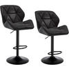 BARHOCKER 2er Set, höhenverstellbar,drehbar,Kunstleder Stahl - Schwarz, Metall (50/94/41cm) - Woltu