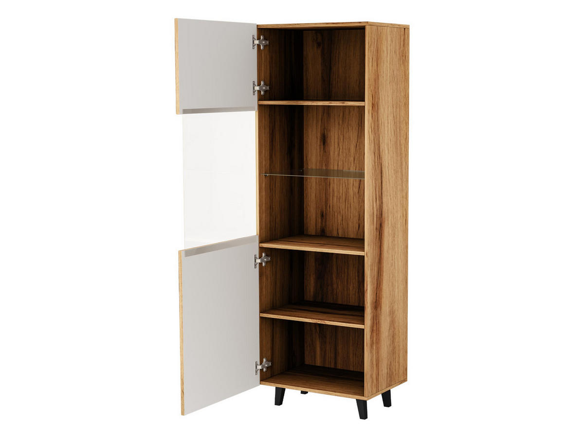 VITRINE Vamos - Schwarz/Braun, Holzwerkstoff/Kunststoff (60/183/42cm) - MIRJAN24