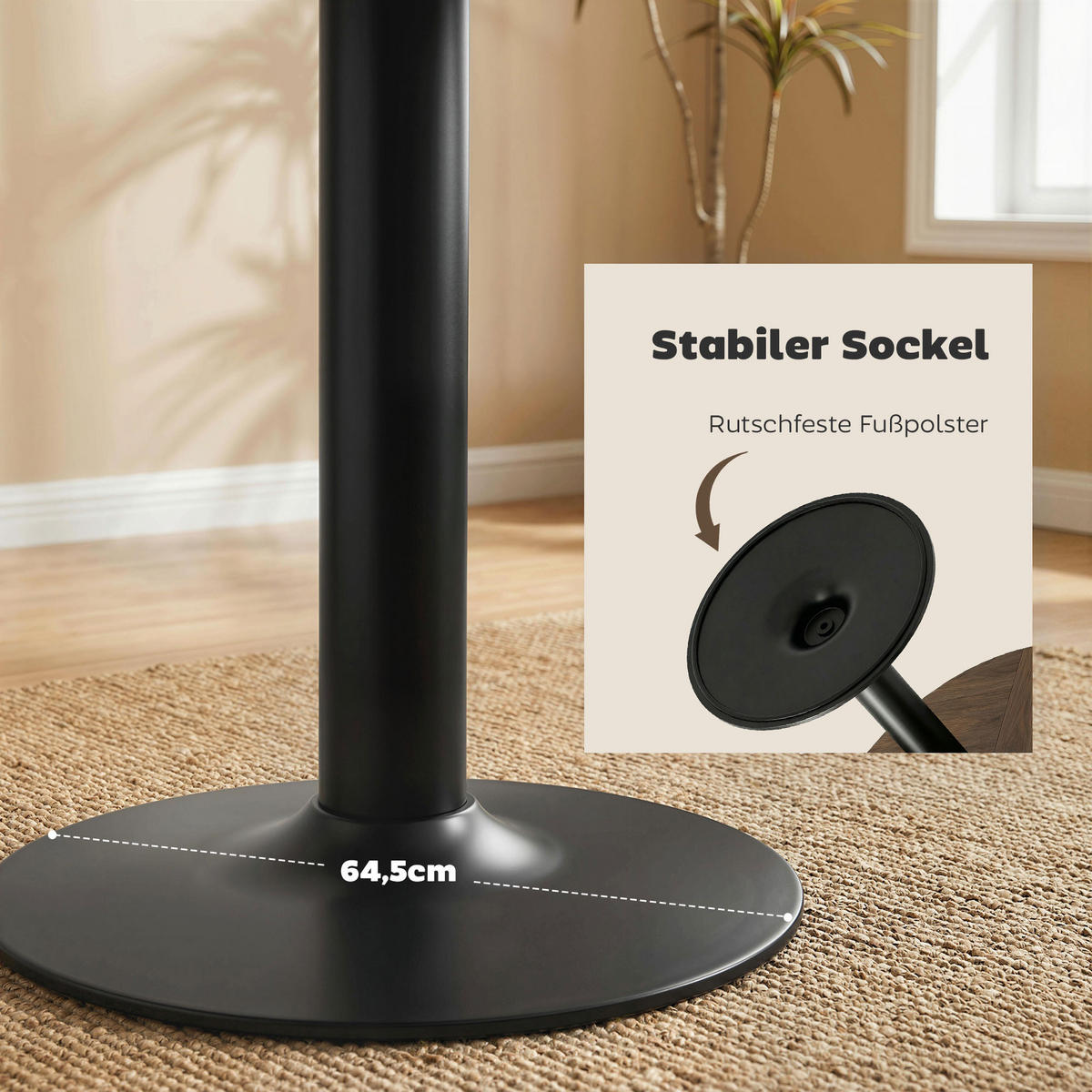 ESSTISCH MDF Stahl Braun - Schwarz/Braun, Holzwerkstoff/Metall (110/110/78cm) - HOMCOM