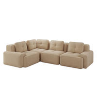 ECKSOFA aus Cord mit modularem Design Beige - Beige, Textil (104/382cm) - Modenvie