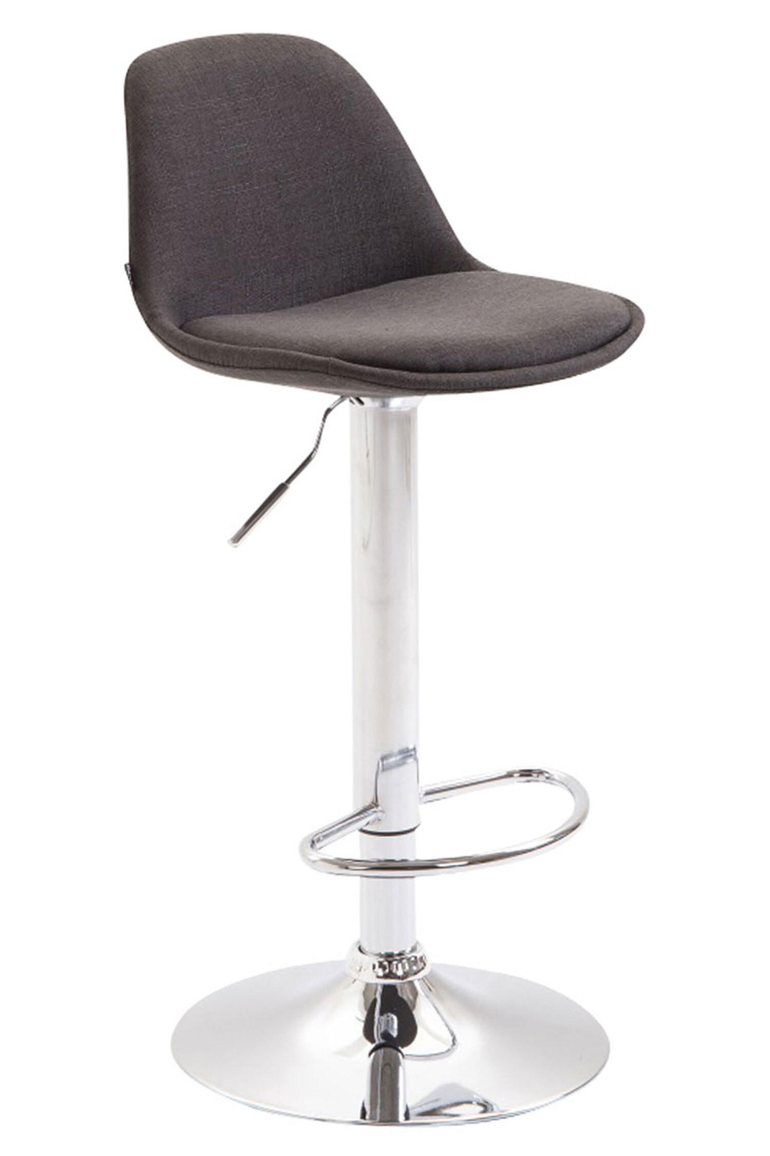 BARHOCKER Kilian, Gestell Metall in Chromoptik, Stoff Dunkelgrau - Chromfarben/Dunkelgrau, Textil/Metall (39/100/43cm) - TPFLiving