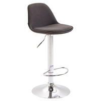 BARHOCKER Kilian, Gestell Metall in Chromoptik, Stoff Dunkelgrau - Chromfarben/Dunkelgrau, Textil/Metall (39/100/43cm) - TPFLiving