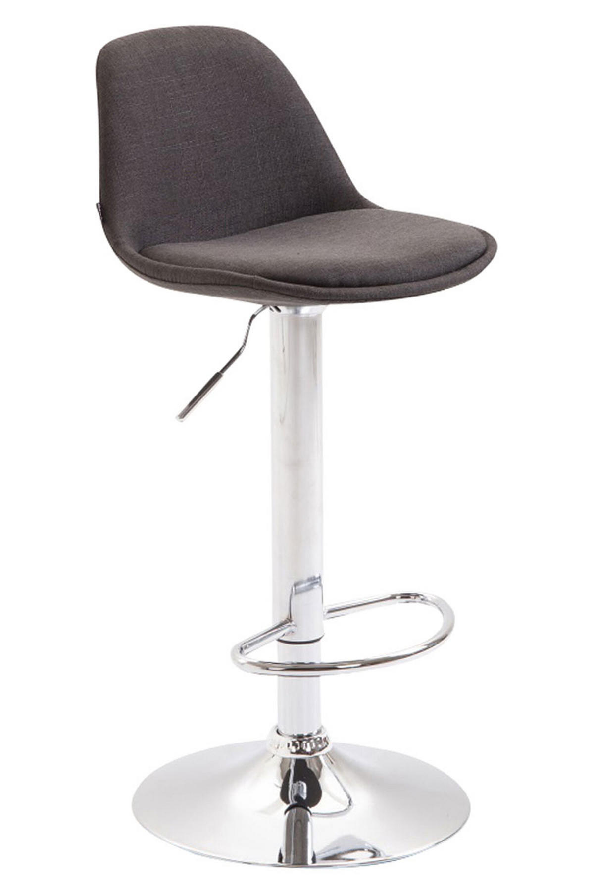 BARHOCKER Kilian, Gestell Metall in Chromoptik, Stoff Dunkelgrau - Chromfarben/Dunkelgrau, Textil/Metall (39/100/43cm) - TPFLiving