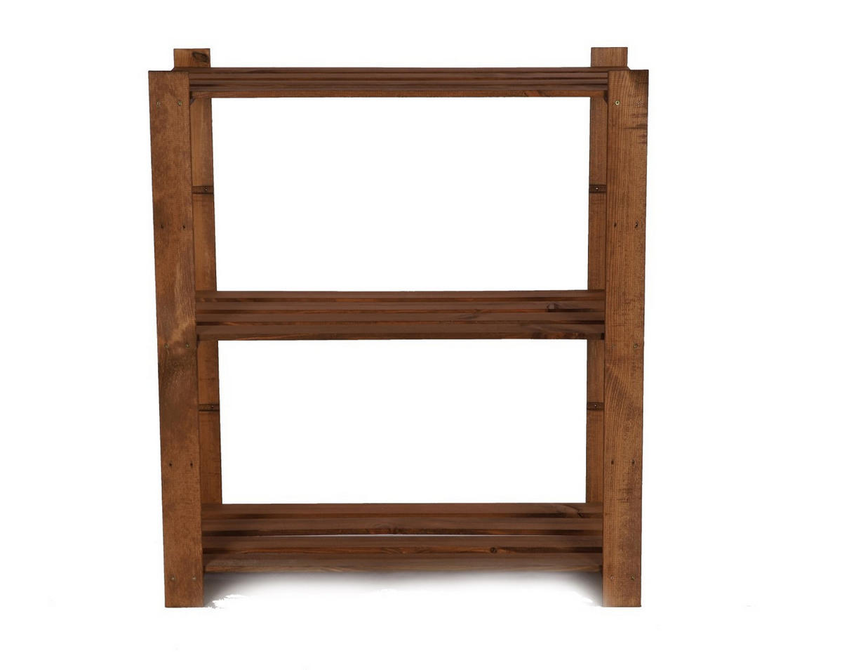 HOLZREGAL PINEPEAK 90x80x38cm 3 Fachboden 1,2cm dickes Kiefernholz Braun - Braun, Holz (80/90/38cm) - PROREGAL