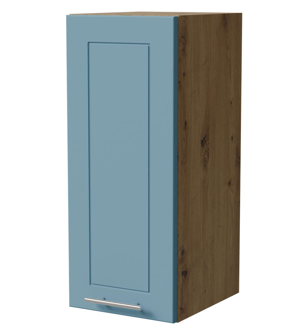 Feldmann-Wohnen Hängeschrank Blau, Eiche Artisan 30x72x32.5 cm