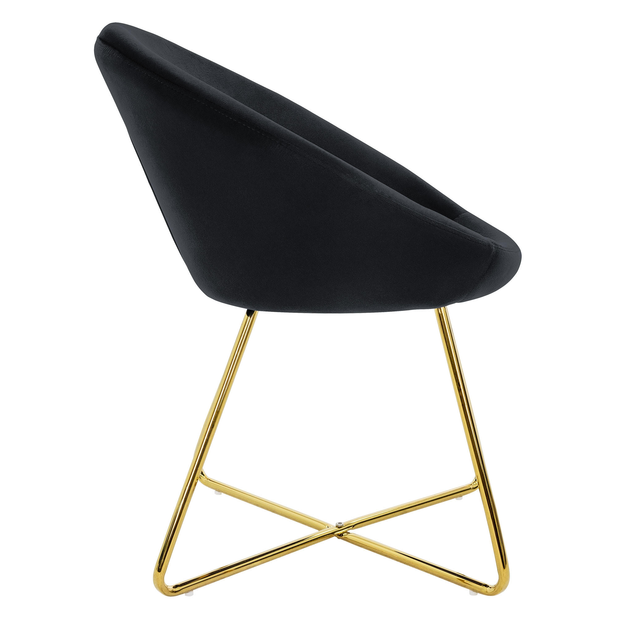 STUHL Samt schwarz - Schwarz, Metall (58/74/65cm) - ML-DESIGN