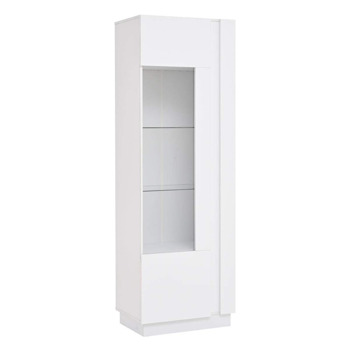 VITRINE 60/40/180 cm mit LED-Beleuchtung, Acrylfront und Hochglanz, Weiß - Weiß, Holzwerkstoff (60/180/40cm) - Redom
