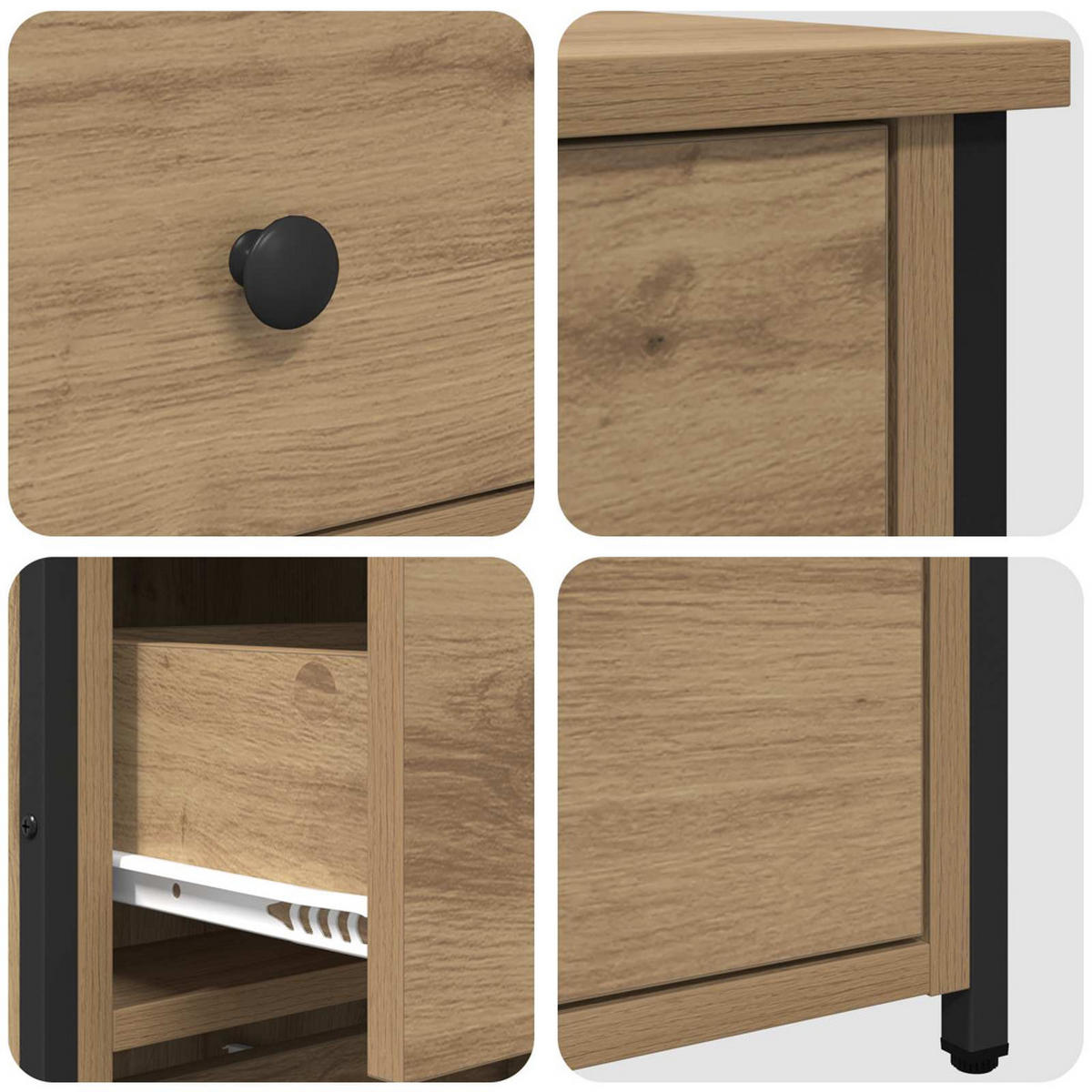 NACHTTISCH Braun 40/36/60 Cm Massives Upgecyceltes Holz - Braun, Holz (36/60/40cm) - vidaXL