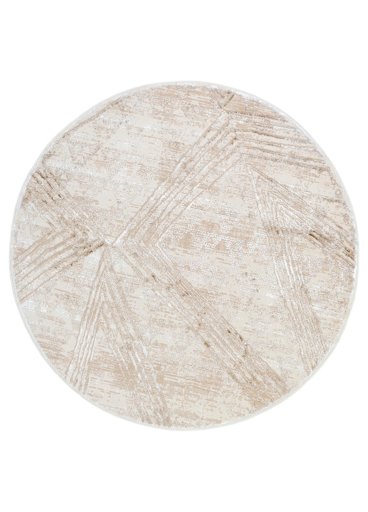 TEPPICH CRYSTAL ROUND Creme 240/240 cm - Creme, Kunststoff (240/240cm) - Tapiso
