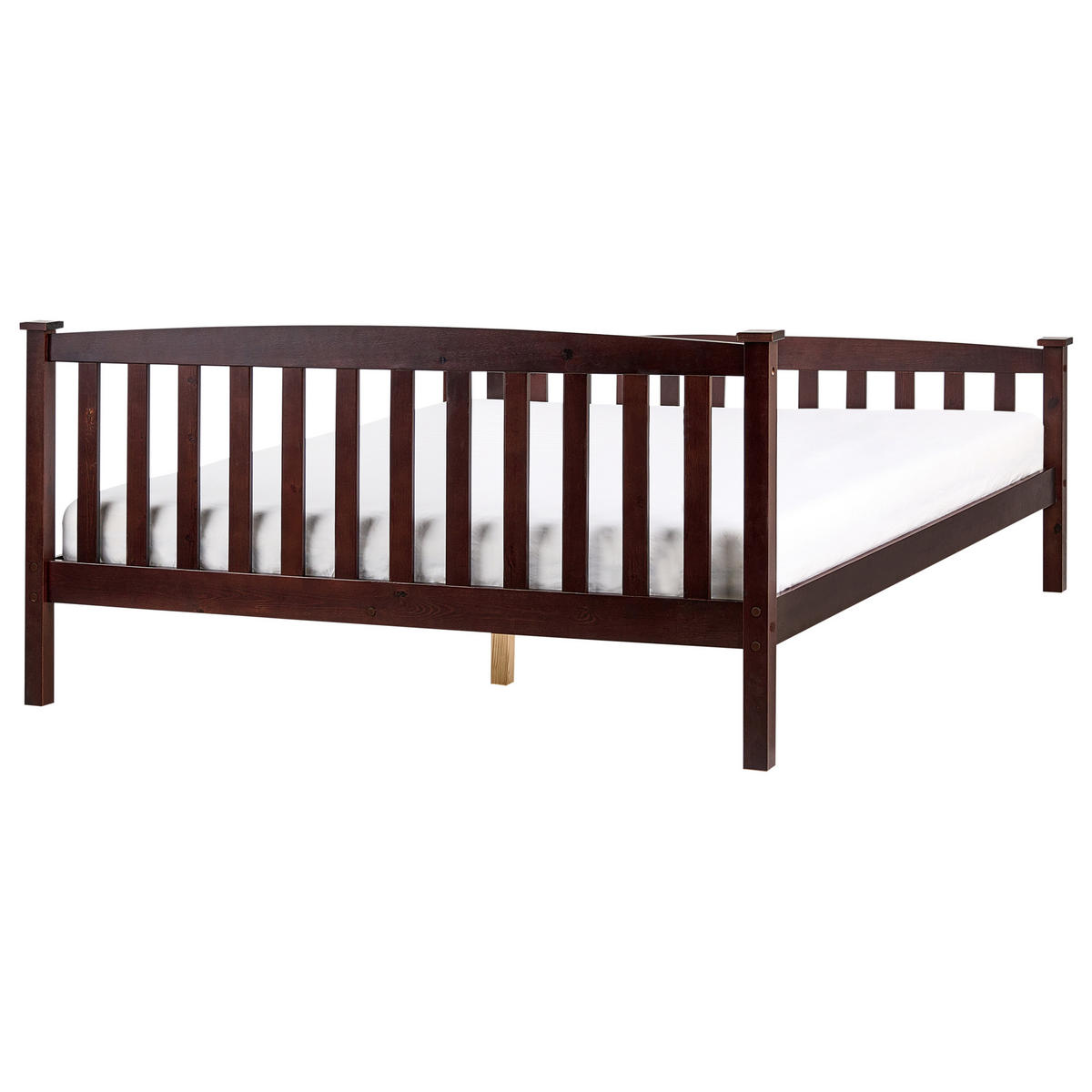 BETT mit Lattenrost 160/200 cm Kiefernholz Dunkelbraun Giverny - Dunkelbraun, Holz (160/200cm) - Beliani