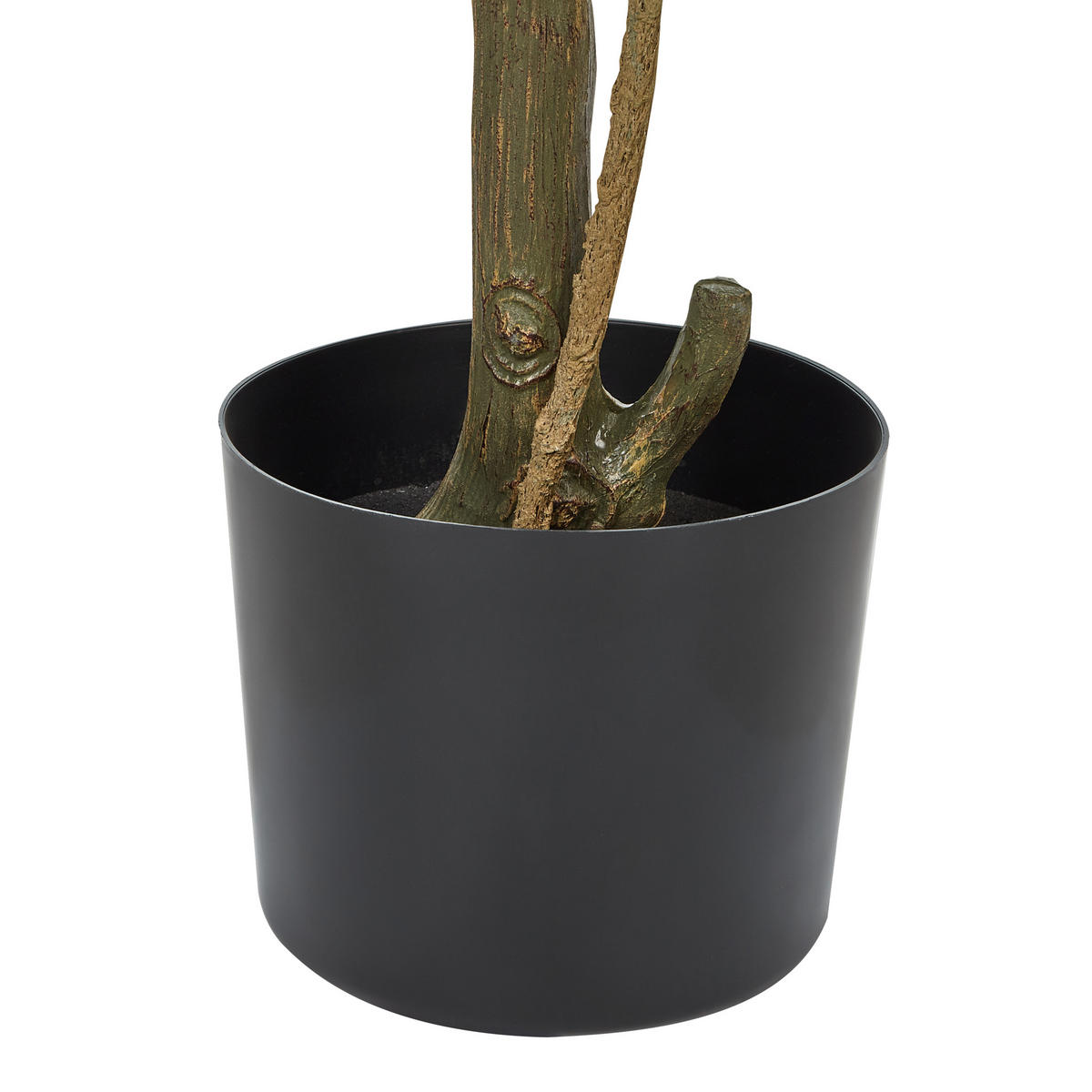 KUNSTPFLANZE im Blumentopf 156 cm Grün/Schwarz Lemon Tree - Schwarz/Grün, Kunststoff (156cm) - Beliani