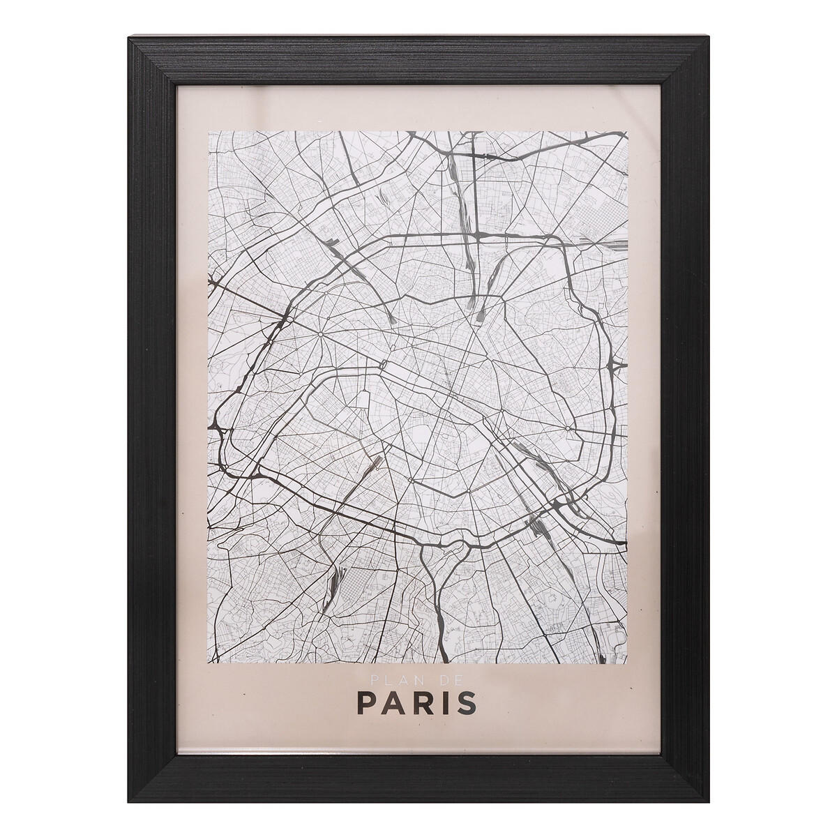 POSTER Stadtplan 18/24 cm - Beige, Holzwerkstoff (18/24cm) - Atmosphera Createur d´interieur