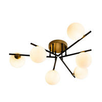 DECKENLEUCHTE Mattina, Schwarz und gold, 25.5cm - Goldfarben, Glas (25/76/25.5cm) - KOSILUM