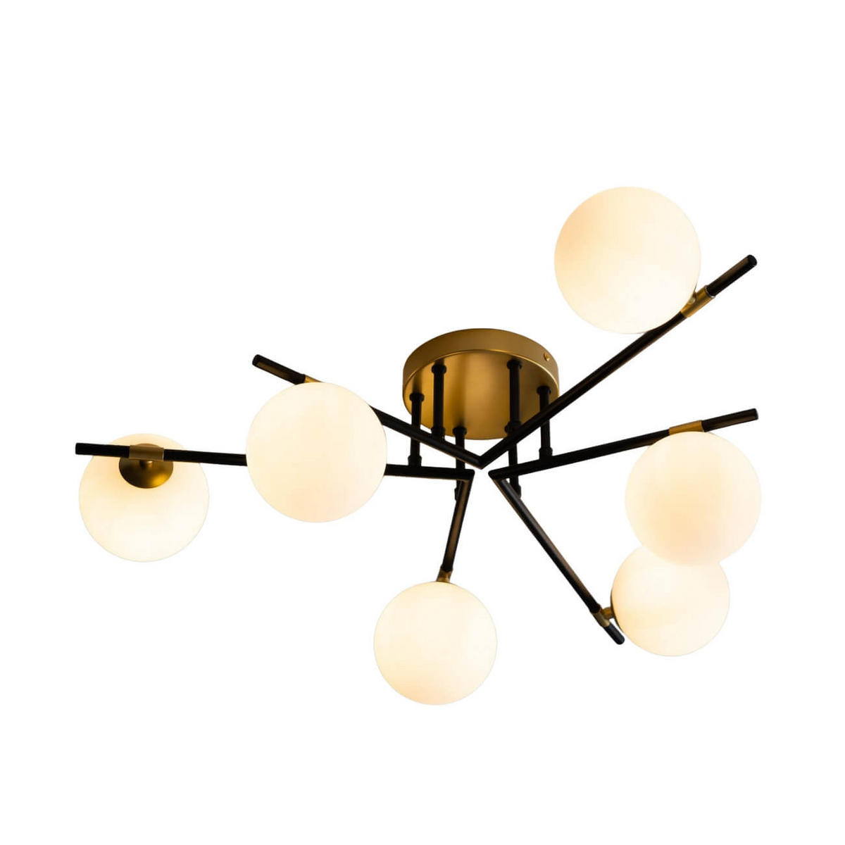 DECKENLEUCHTE Mattina, Schwarz und gold, 25.5cm - Goldfarben, Glas (25/76/25.5cm) - KOSILUM