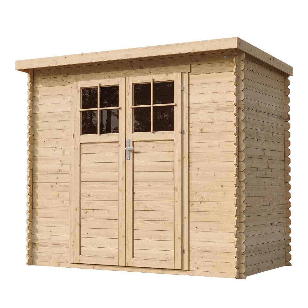 HOLZHAUS GARTENHAUS mit hochwertiger abschließbarer Tür - B239xL142xH200 cm/ 2,63 m2 - M310F - Beige, Holz (239/200/142cm) - Timbela