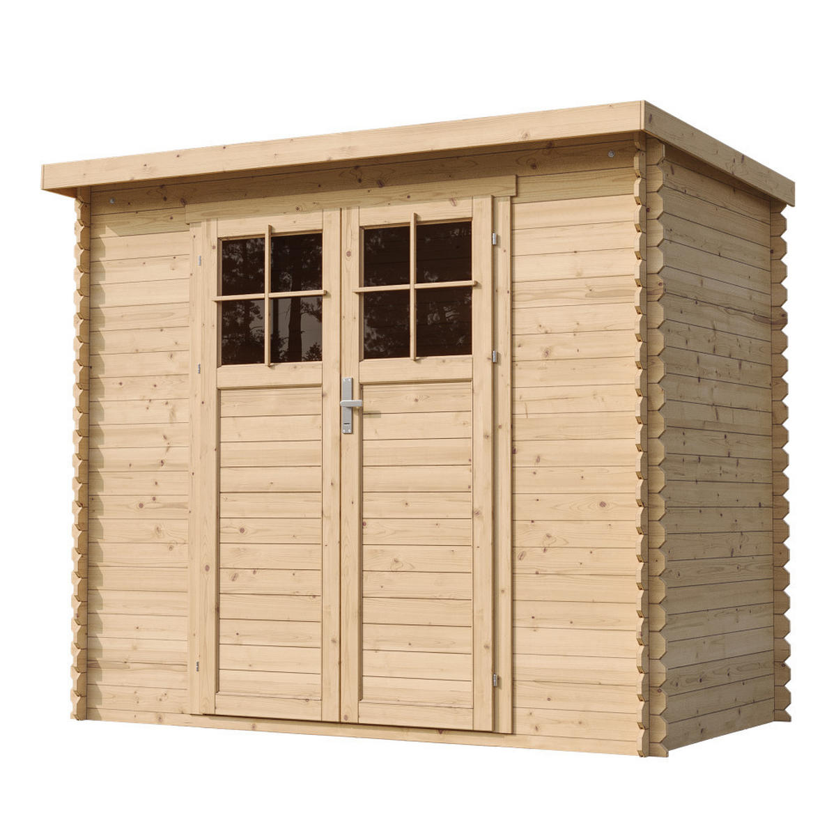 HOLZHAUS GARTENHAUS mit hochwertiger abschließbarer Tür - B239xL142xH200 cm/ 2,63 m2 - M310F - Beige, Holz (239/200/142cm) - Timbela