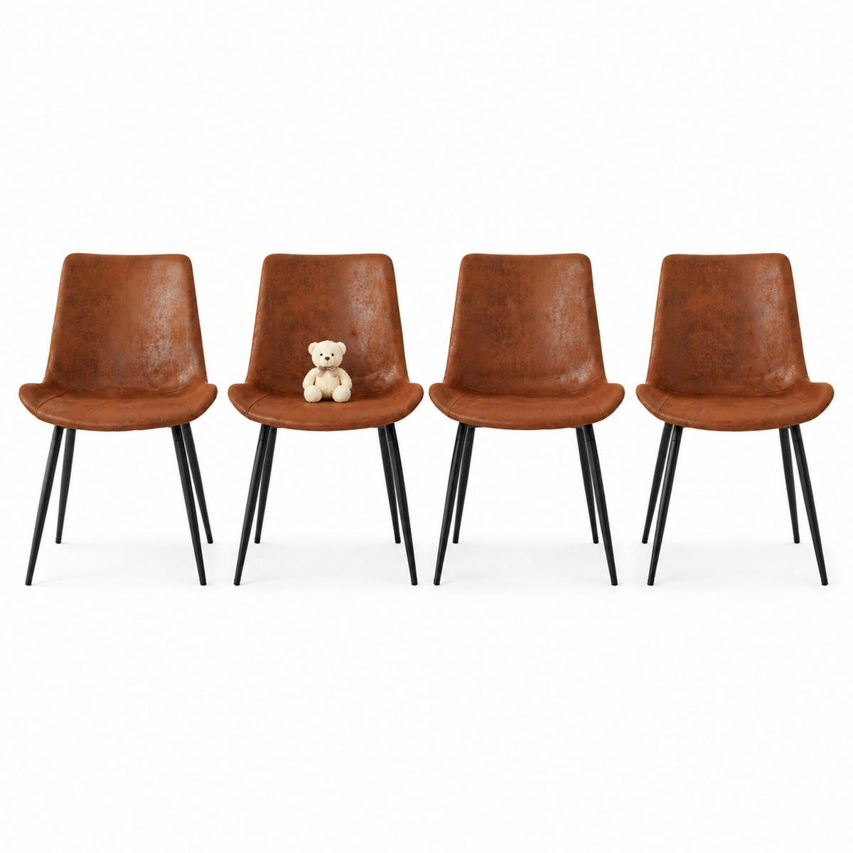 ESSZIMMERSTÜHLE Braun mit Metallgestell und ergonomischer Rückenlehne - Braun, Metall (47/83/50cm) - MIVRAY
