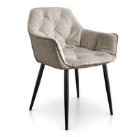 ARMLEHNENSTUHL TOKIO - Beige/Schwarz, Textil (60/96/46cm) - Lookway