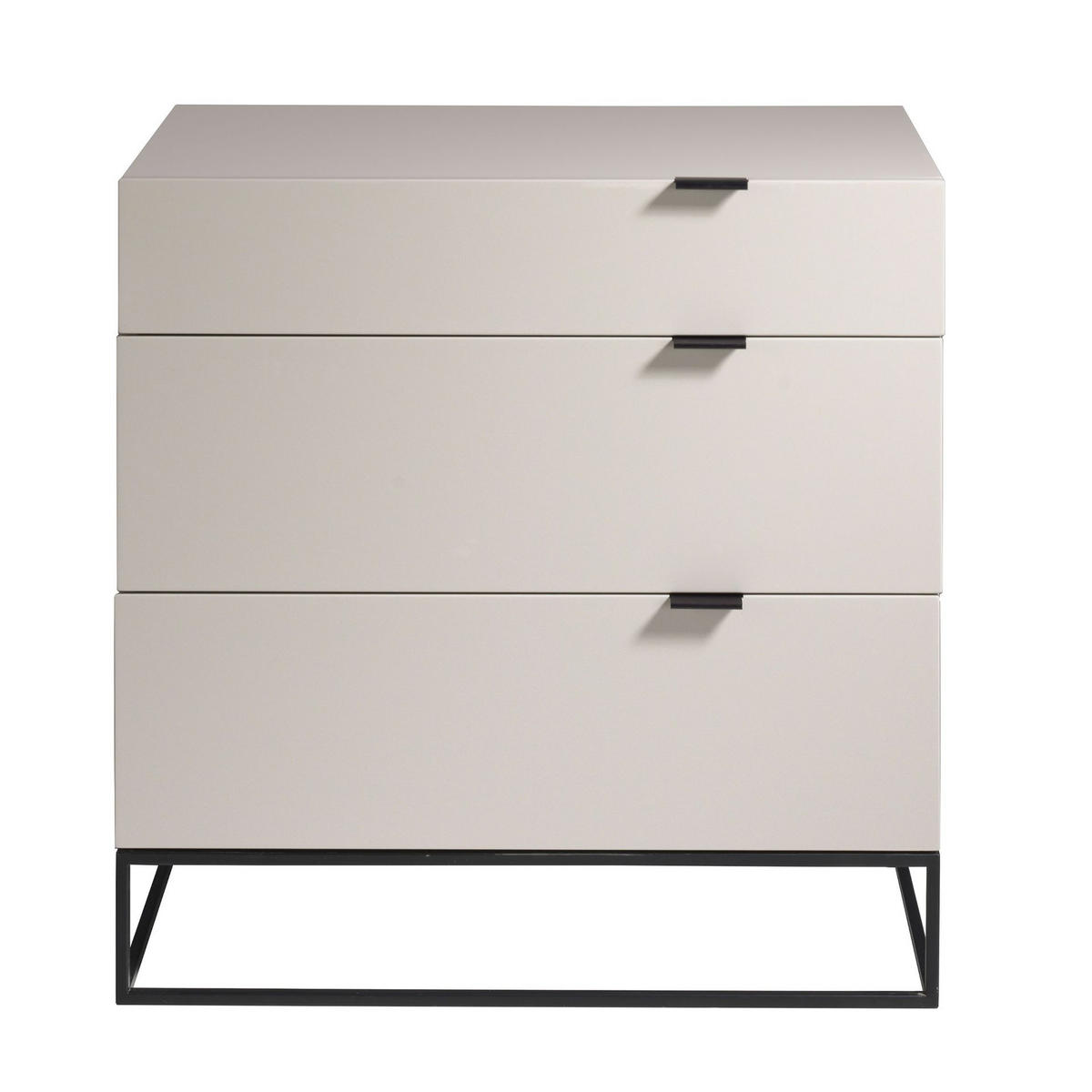 KOMMODE Kommode graues Holz und schwarzer Stahl 80/45/80 cm - Hellgrau/Schwarz, Holz (80/80/45cm) - ANGEL CERDA
