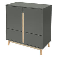 SIDEBOARD - Grau, Holz (40/86/80cm) - ML-DESIGN