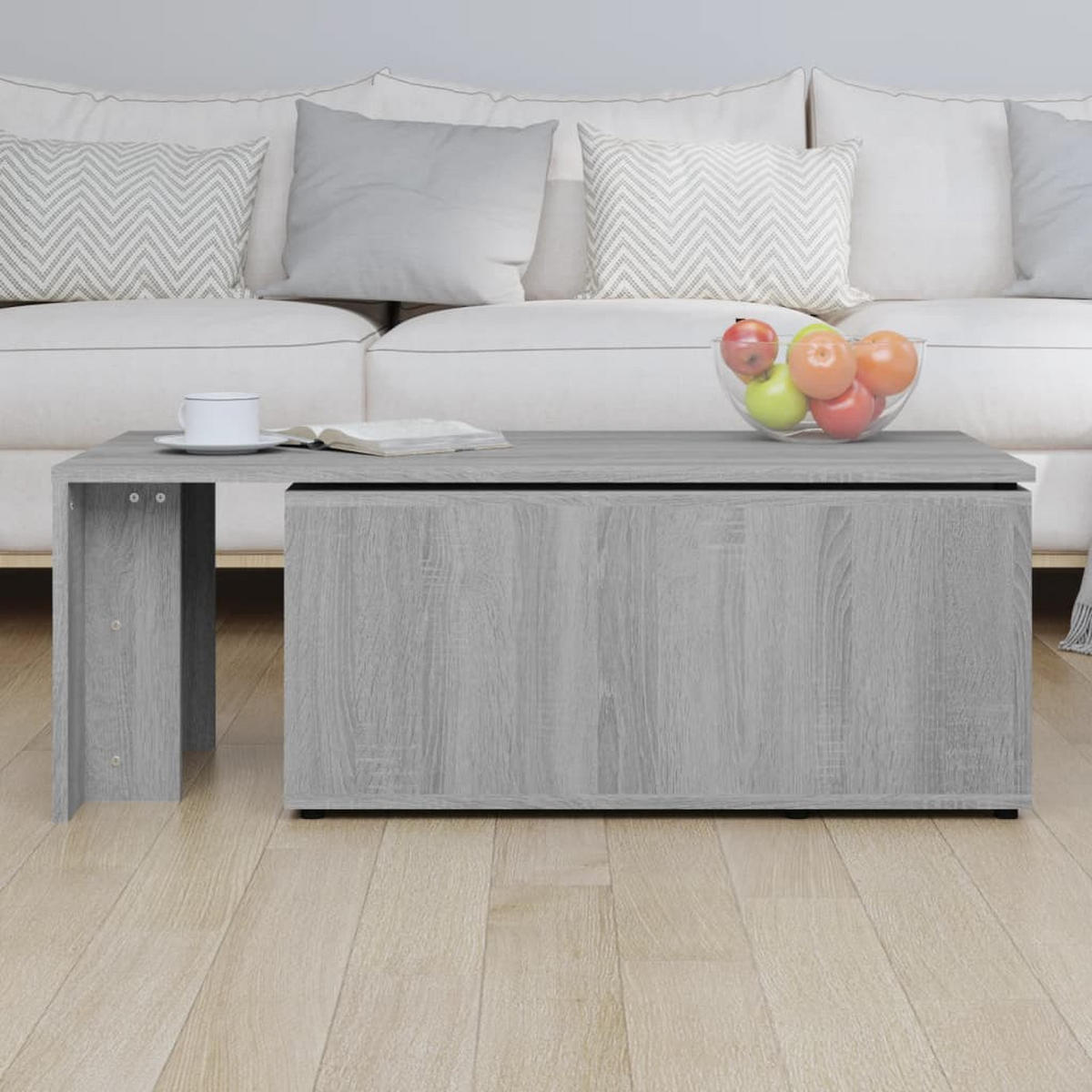 COUCHTISCH Grau Sonoma 150x50x35 cm Holzwerkstoff - Hellgrau, Holzwerkstoff (50/150/35cm) - furnicato