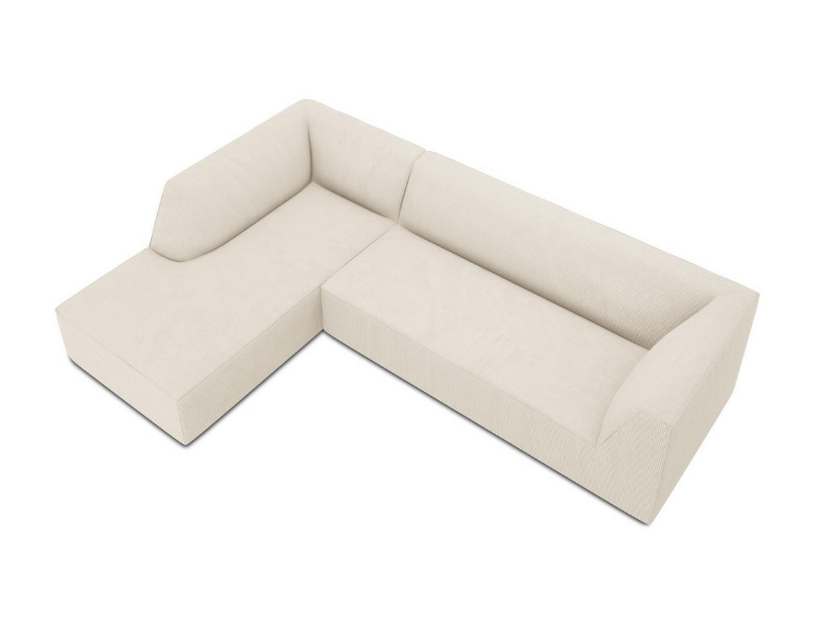ECKSOFA links Ruby aus Cord leichtes beige 4 Sitzplätze - Beige, Textil (180/273cm) - Micadoni