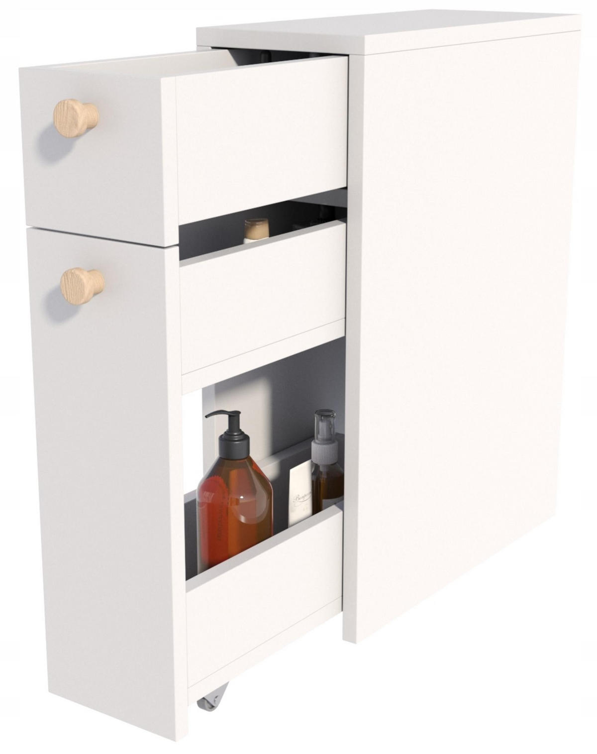 SCHRANK für Küche und Bad FRODO Weiß 21/45/61,8 cm - Weiß, Holzwerkstoff (21/61.8/45cm) - Matkam Möbel