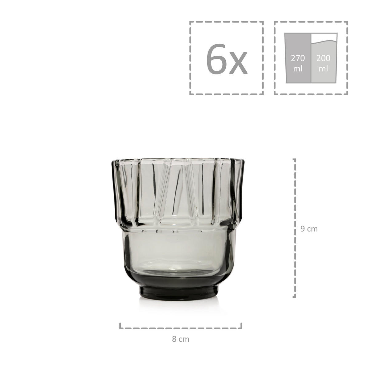 TRINKGLÄSER SET CASABLANCA - 6 teilig - Multicolor, Glas - Sänger