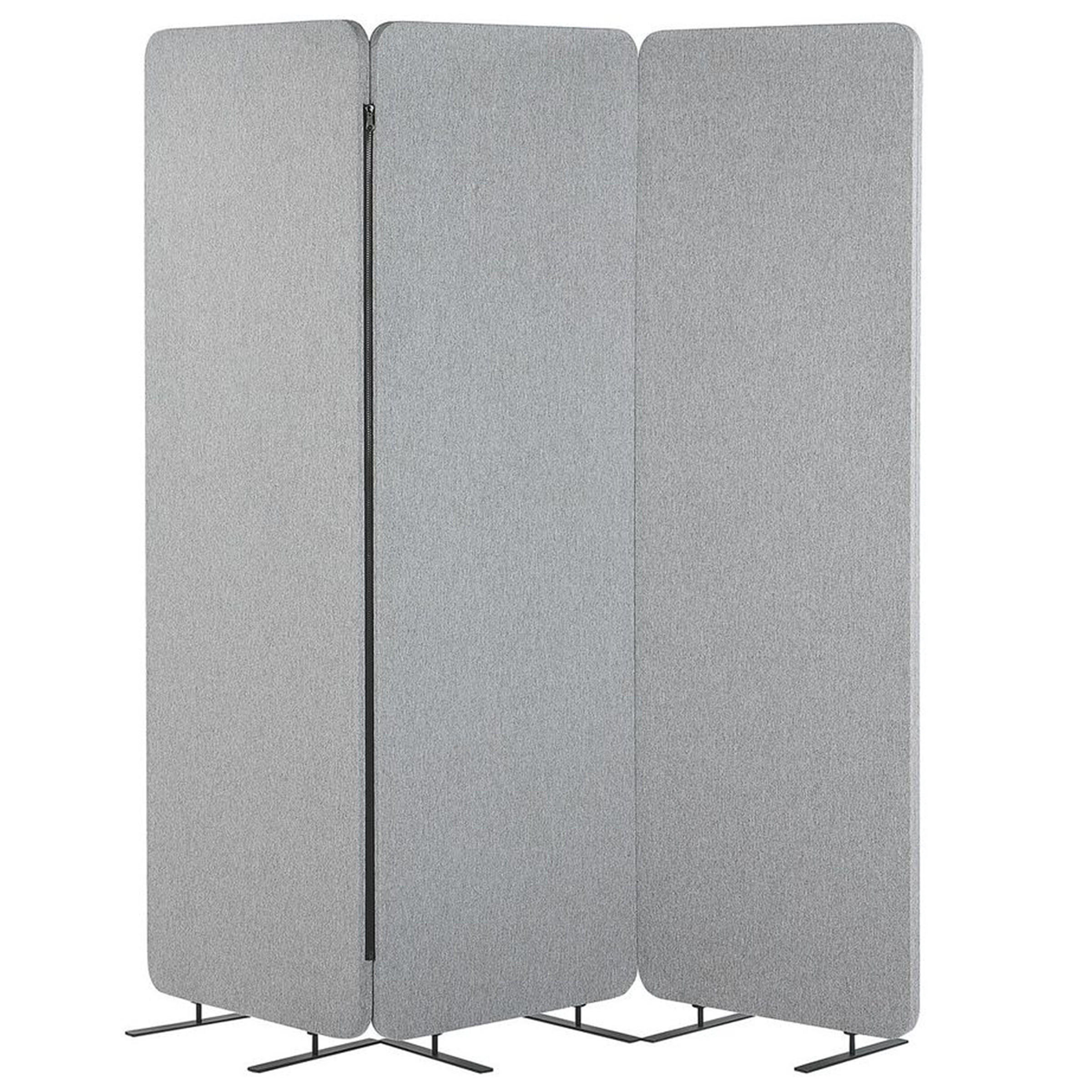KANCELÁŘSKÝ DĚLICÍ PANEL 184/184 cm Světle šedý Standi - šedá/světle šedá, textil (184/184/30cm) - Beliani