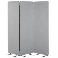 KANCELÁŘSKÝ DĚLICÍ PANEL 184/184 cm Světle šedý Standi - šedá/světle šedá, textil (184/184/30cm) - Beliani