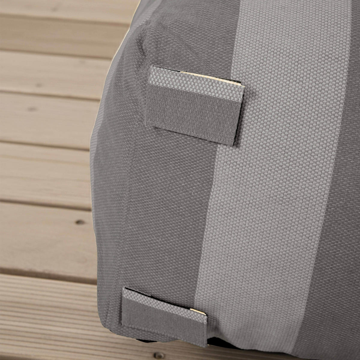 GARTENSOFA mit 4 Sitzplätzen, Grau - Grau, Textil - Oviala