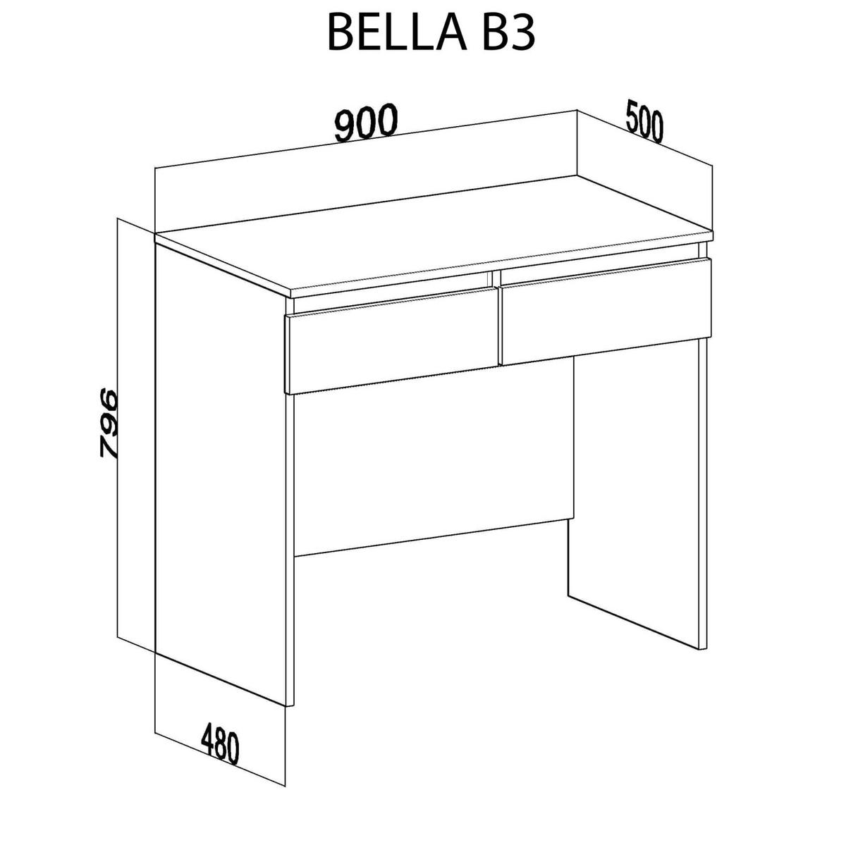 COMPUTERTISCH bella b3 weiss - Weiß, Holzwerkstoff (50/90/80cm) - roe furniture